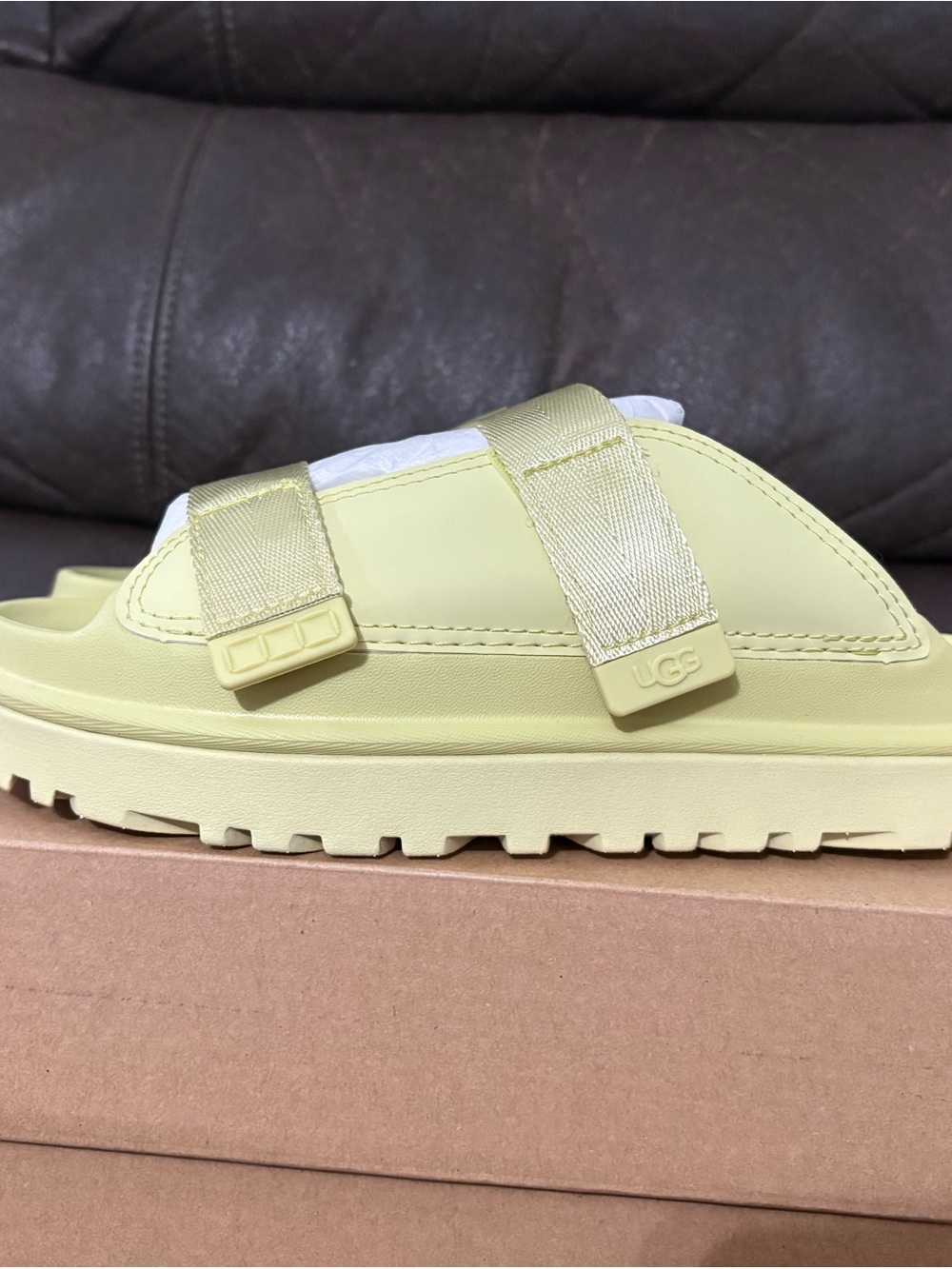 UGG golden glow slide Adjustable Straps size 6 youth or 7 women’s 38 euro